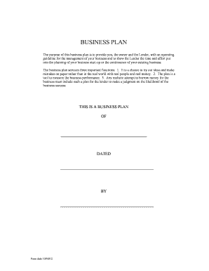 Business Plan Template