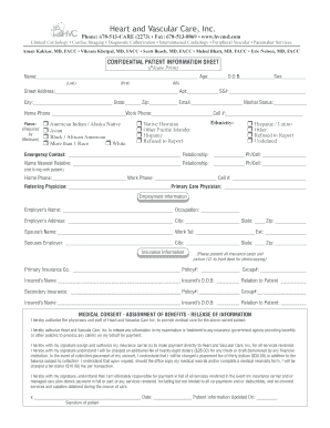 Confidential Patient Information Sheet
