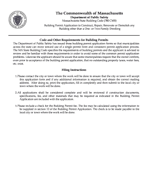 Massachusetts Building Permit Application