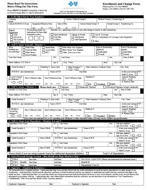 Blue Cross Blue Shield Enrollment Form