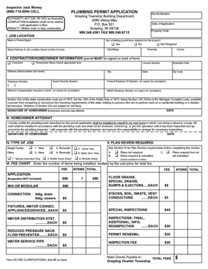 Michigan Plumbing Permit Application