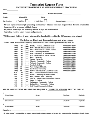 Transcript Request Form