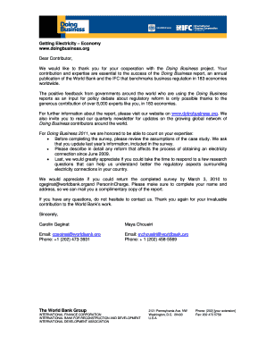 Doing Business Electricity Connection Survey