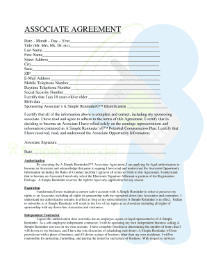 A Simple Reminder Associate Agreement