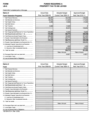 LB-3 Property Tax Levy Form