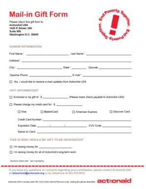 ActionAid USA Gift Form