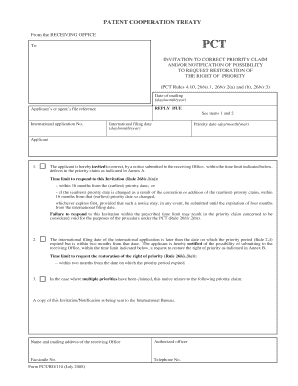 PCT Invitation to Correct Priority Claim