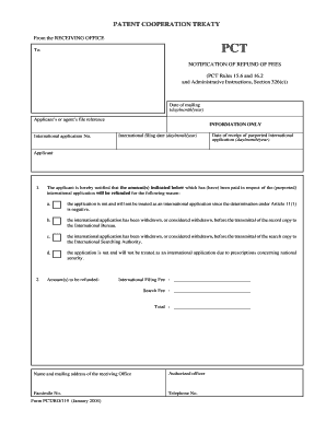 PCT Notification of Refund of Fees
