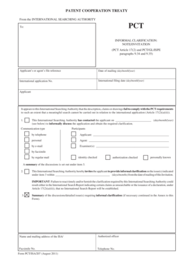 PCT Informal Clarification Notice