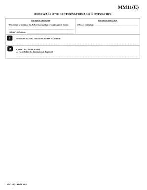 Madrid Agreement Trademark Renewal Form