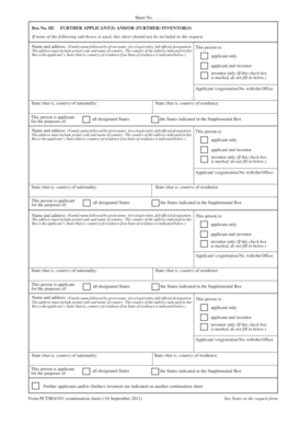 PCT/RO/101 Continuation Sheet