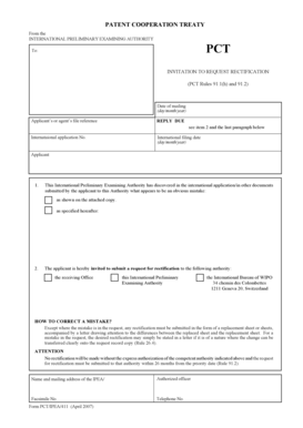 PCT Invitation to Request Rectification