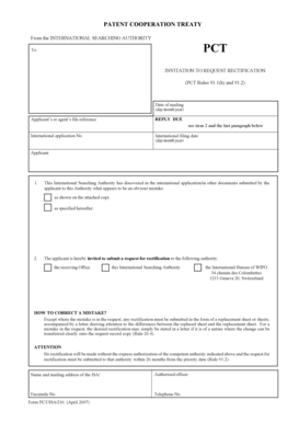 PCT Invitation to Request Rectification