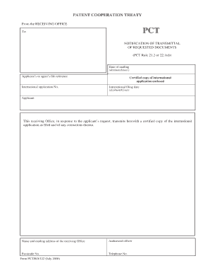 PCT Notification of Transmittal of Requested Documents