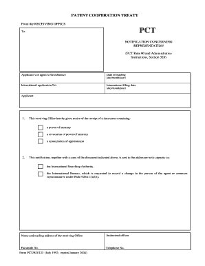 PCT Representation Notification