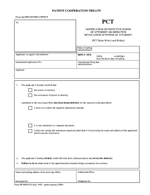 PCT Notification of Defective Power of Attorney
