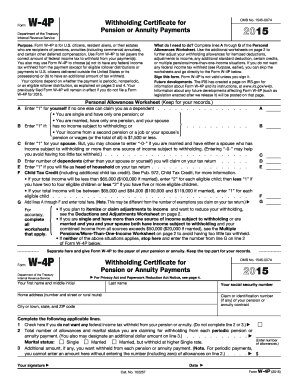 Form W-4P Withholding Certificate for Pension or Annuity Payments