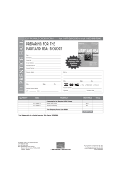 Maryland HSA Biology Order Form