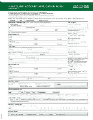 Heartland Bank Account Application Form