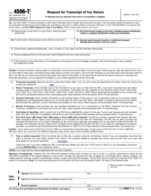 IRS Form 4506-T Request for Transcript of Tax Return