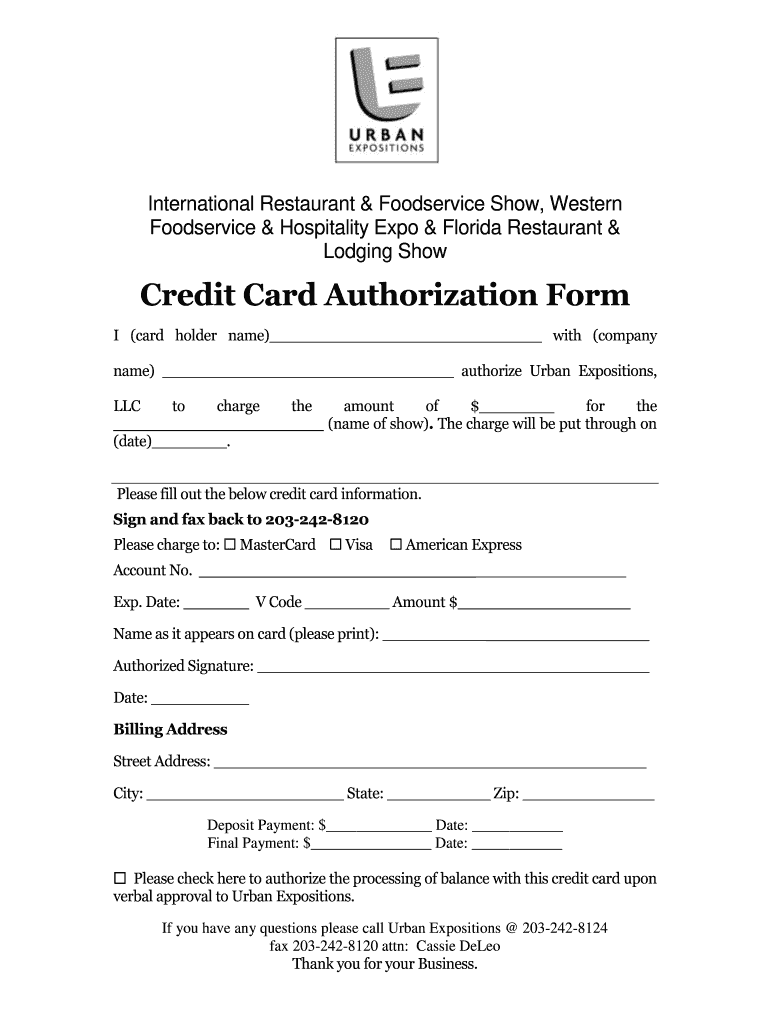 credit card authorization form Preview on Page 1