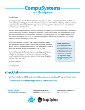 CompuLEAD Lead Retrieval Order Form
