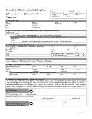 Wyoming Voter Registration Application