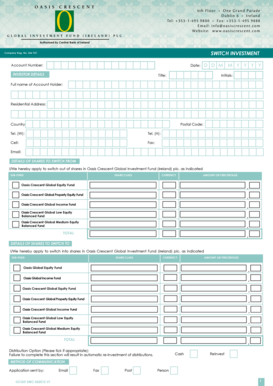 Oasis Crescent Global Investment Fund Switch Form