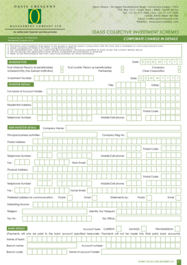 Oasis Collective Investment Scheme Application Form