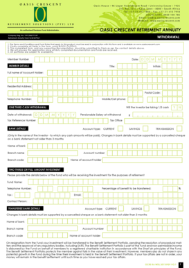 Oasis Crescent Retirement Annuity Withdrawal Form