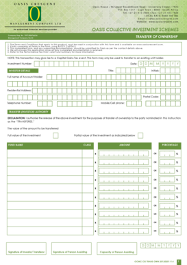 Oasis Collective Investment Scheme Transfer of Ownership Form