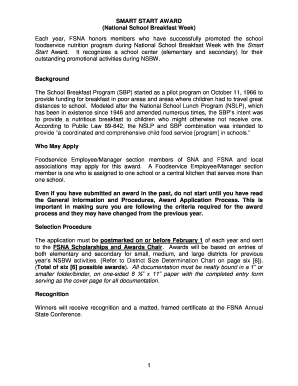 Smart Start Award Application