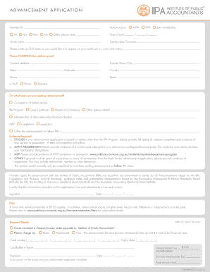 Advancement Application Form