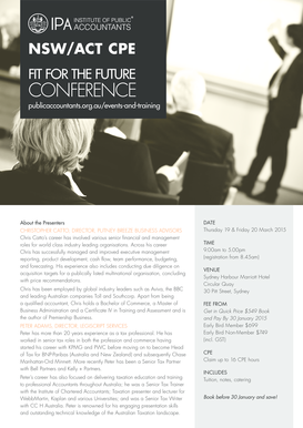 FIT FOR THE FUTURE CONFERENCE - Institute of Public Accountants - publicaccountants org