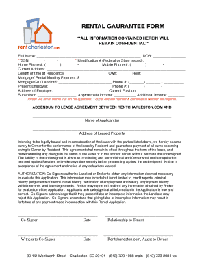 Rental Guarantee Form