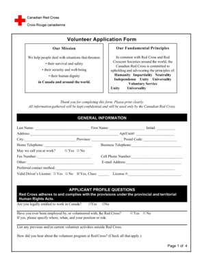 Volunteer Application Form