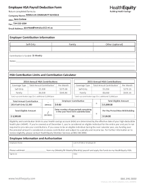 Employee HSA Payroll Deduction Form