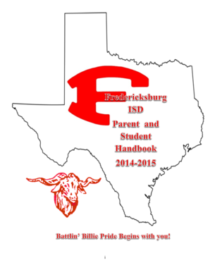 Fredericksburg ISD Student Handbook Acknowledgment