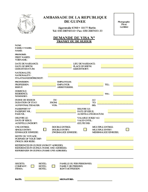 Demande de Visa de Guinée