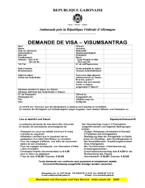Gabon Visa Application Form