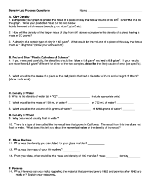 Density Lab Process Questions