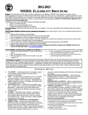 Minnesota High School League Eligibility Brochure