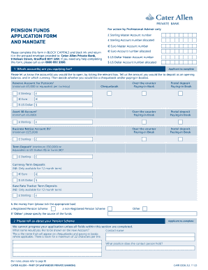 Pension Fund Account Application Form