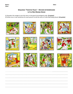 SÉQUENCE 'TWISTED TALES' – DEVOIR INTERMÉDIAIRE LITTLE RED RIDING HOOD