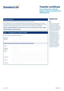 Pension Transfer Certificate