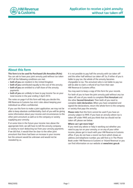 UK Joint Annuity Application Form