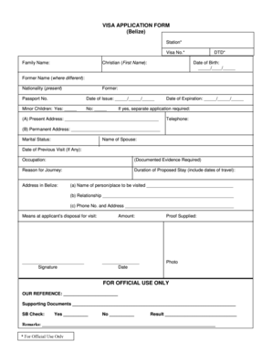 Visa Application Form