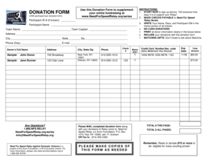 Need For Speed Relay Donation Form