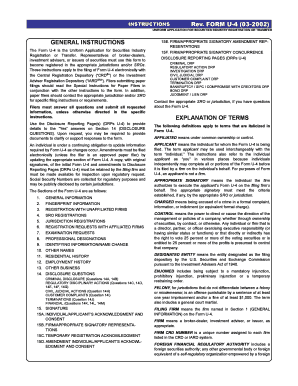 Form U-4 Securities Industry Registration