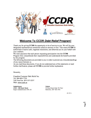 Canadian Debt Relief Program Agreement